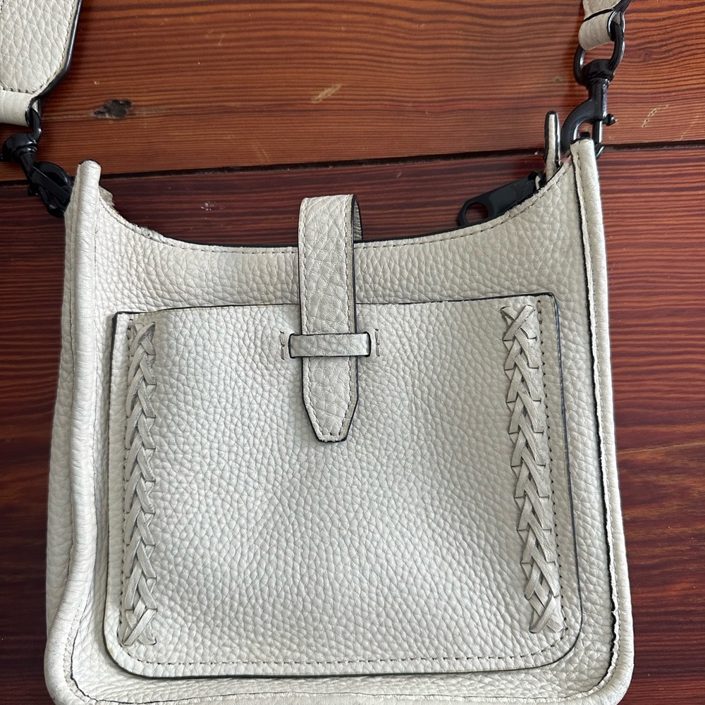 Cream Leather Crossbody Bag